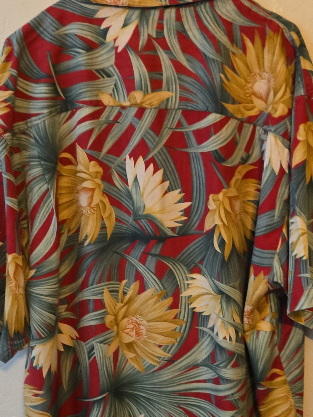 Tommy Bahama Red and Yellow Tropical Silk Shirt